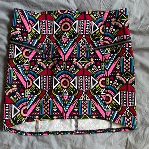 Neon patterned mini skirt